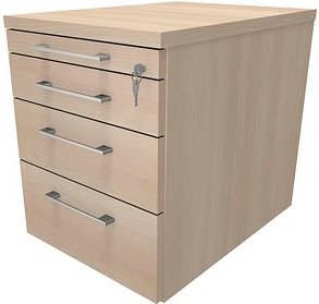 Thumbnail - fm Oldenburg Rollcontainer akazie 4 Auszüge 43,4 cm 60,0 cm