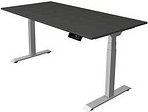 Kerkmann Move 1 stable elektrisch höhenverstellbarer Schreibtisch anthrazit rechteckig, T-Fuß-Gestell silber 160,0 x 80,...