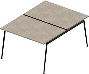 Quadrifoglio Doppelschreibtisch beton rechteckig, 4-Fuß-Gestell grau 120,0 x 164,0 cm