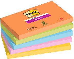 Post-it® Super Sticky Notes Bangkok Collection Haftnotizen extrastark farbsortiert, 5 Blöcke