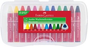 FABER-CASTELL Jumbo Wachsmalstifte farbsortiert, 12 St.