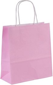 VP Papier-Tragetaschen Toptwist pink 19,0 x 21,0 cm, 50 St.