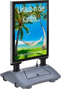 Thumbnail - update displays Kundenstopper WindPro LED silber DIN A1 2 Fächer