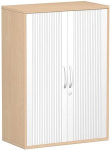 Thumbnail - geramöbel Flex Rollladenschrank buche, silber 2 Fachböden 80,0 x 42,5 x 118,2 cm