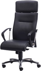 Thumbnail - Nowy Styl Chefsessel Neo Leder schwarz, Gestell chrom