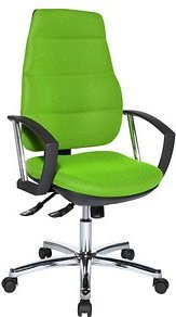 Bürostuhl Unni SY Deluxe Stoff grün, Gestell chrom