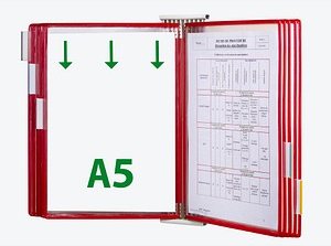 tarifold Wand-Sichttafelsystem 425103 DIN A5 rot mit 10 St. Sichttafeln, 1 St.