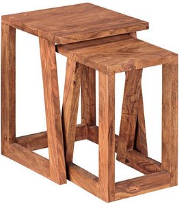 Thumbnail - WOHNLING Beistelltische-Set quadratisch Massivholz sheesham, 1 St.