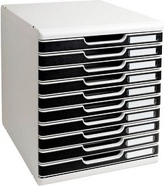 Thumbnail - Exacompta Schubladenbox Modulo schwarz 302014D, DIN A4 mit 10 Schubladen