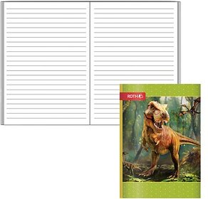 ROTH Schulheft T-Rex Welt Lineatur 51 liniert DIN A6 ohne Rand, 32 Blatt, 1 St.