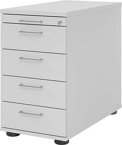 HAMMERBACHER Popular Standcontainer lichtgrau 5 Auszüge 42,8 x 80,0 x 72 - 76 cm