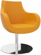 fm Besuchersessel Pirum orange chrom Stoff, 1 St.