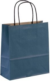 VP Papier-Tragetaschen Toptwist blau 19,0 x 21,0 cm, 50 St.