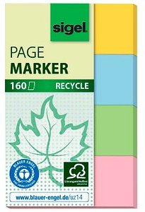 SIGEL RECYCLE Haftmarker farbsortiert 4x 40 Streifen