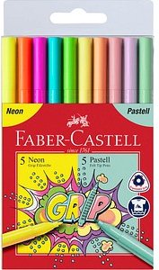 FABER-CASTELL Grip Filzstifte farbsortiert, 10 St.