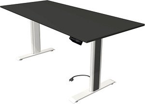 Thumbnail - Kerkmann Move 1 advance elektrisch höhenverstellbarer Schreibtisch anthrazit rechteckig, T-Fuß-Gestell weiß 180,0 x 80,0...