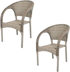 Garden Pleasure Gartenstühle mit Armlehnen Bastia braun, 2 St.