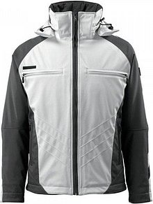 Thumbnail - MASCOT® Herren Softshelljacke "DARMSTADT" Unique weiß, anthrazit Größe 3XL
