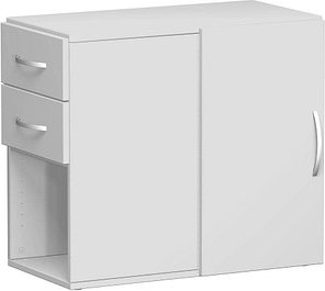 Thumbnail - geramöbel Flex Standcontainer lichtgrau 2 Auszüge Stahl-Bügelgriff silber 80,0 x 42,0 x 72,0 cm