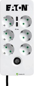 EATON Protection Box 6 USB DIN 6-fach Steckdosenleiste mit Überspannungsschutz weiß
