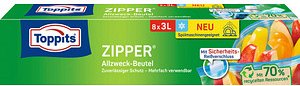 8 Toppits Gefrierbeutel ZIPPER 3,0 l
