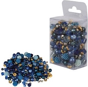 Rayher Perlen-Set Glasperlenmix mit Effektperlen royalblau