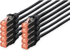 Thumbnail - DIGITUS RJ45-Stecker/RJ-45 Stecker Netzwerkkabel DK-1644-005-BL-10 0,5 m schwarz, 10 St.
