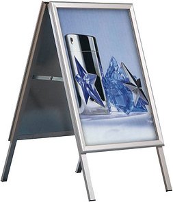 update displays Kundenstopper silber DIN A1 2 Fächer