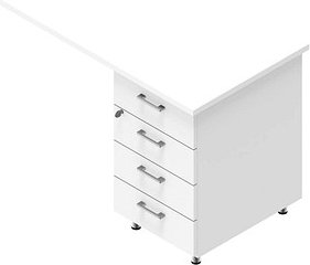 Quadrifoglio Standcontainer weiß 4 Auszüge 100,0 x 60,0 x 75,0 cm