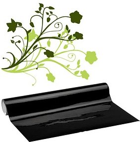 plottiX Vinylfolie permanent schwarz 31,5 cm x 1,0 m, 1 Rolle