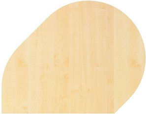 Thumbnail - HAMMERBACHER Anbautisch höhenverstellbar LA81 ahorn, silber Tropfenform 103,0 x 80,0 x 68,0 - 76,0 cm