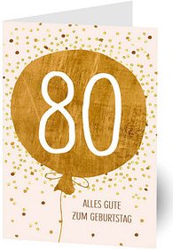 LUMA Geburtstagskarte 80. Ballon DIN B6