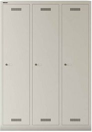 BISLEY Spind MonoBloc MLD12T1 lichtgrau MLD12T1645, 3 Schließfächer 120,0 x 50,0 x 170,0 cm