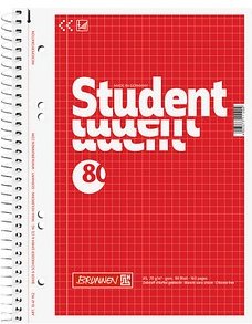 BRUNNEN Collegeblöcke Student Kleinformat kariert DIN A5 Innenrand, 1 Block