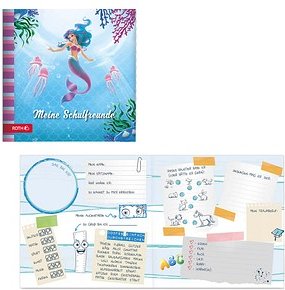 ROTH Freundebuch Meerjungfrau ca. A4 liniert, blau Hardcover 64 Seiten