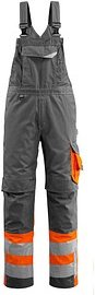 Thumbnail - MASCOT® unisex Warnschutz-Latzhose Sunderland dunkelanthrazit, orange Größe 25