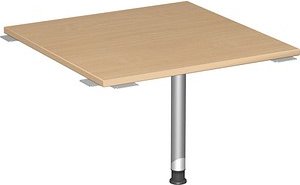 geramöbel Verbindungsplatte höhenverstellbar Flex buche, anthrazit quadratisch 80,0 x 80,0 x 68,0 - 80,0 cm