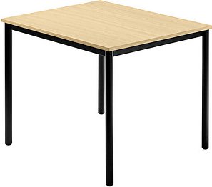 HAMMERBACHER Konferenztisch VDR08 ahorn quadratisch, Rundrohr schwarz, 80,0 x 80,0 x 72,0 cm