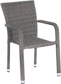 Thumbnail - Sunny Smart® Gartenstuhl mit Armlehnen Concorde grau, Metall, 1 St.