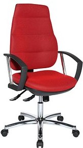 Bürostuhl Unni SY Deluxe Stoff rot, Gestell chrom