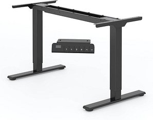 FlexiSpot E1 Pro elektrisch höhenverstellbares Schreibtischgestell schwarz ohne Tischplatte, T-Fuß-Gestell schwarz 111,6...