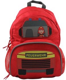 DONAU Kindergartenrucksack Feuerwehr Kunstfaser rot