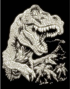 PRACHT® Creatives Kratzbild Tyrannosaurus leuchtende Farbe