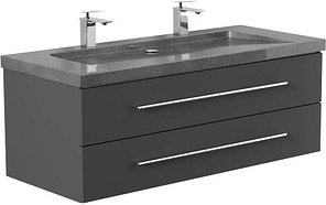 POSSEIK Waschbecken mit Unterschrank YAMO 130 grafit 130,0 x 45,0 x 50,0 cm