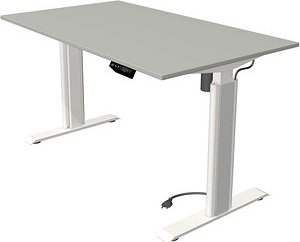 Thumbnail - Kerkmann Move 1 advance elektrisch höhenverstellbarer Schreibtisch lichtgrau rechteckig, T-Fuß-Gestell weiß 140,0 x 80,0...