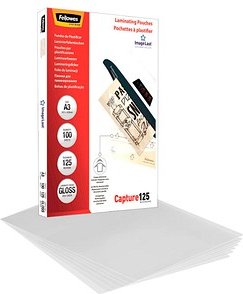 100 Fellowes Capture125 ImageLast Laminierfolien glänzend für A3 125 micron