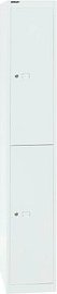 BISLEY Spind verkehrsweiß CLK122696, 2 Schließfächer 30,5 x 30,5 x 180,2 cm
