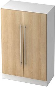 HAMMERBACHER Aktenschrank Sira, V7550/W/E/RE weiß, eiche 2 Fachböden 80,0 x 42,0 x 127,0 cm