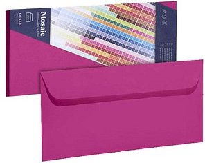 artoz Briefumschläge Mosaic DIN lang ohne Fenster fuchsia haftklebend 20 St.