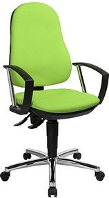 Topstar Bürostuhl Support® P Deluxe, 8179AG05 Stoff grün, Gestell chrom